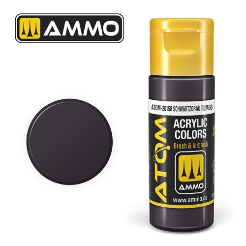 AMMO ATOM COLOR Schwartzgrau RLM66 Acrylic Paint 20 ml (ATOM-20158)