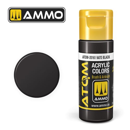 AMMO ATOM COLOR Nato Black Acrylic Paint 20 ml (ATOM-20161)