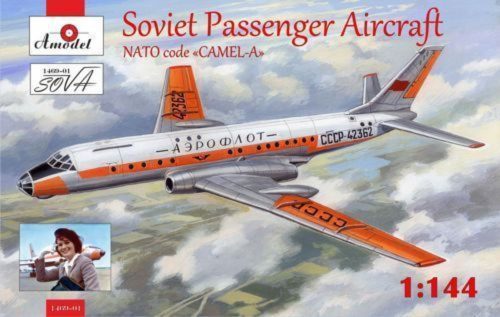 Amodel Tupolev Tu-104 airliner,Aeroflot, kit2 1:144 (AMO1469-01)