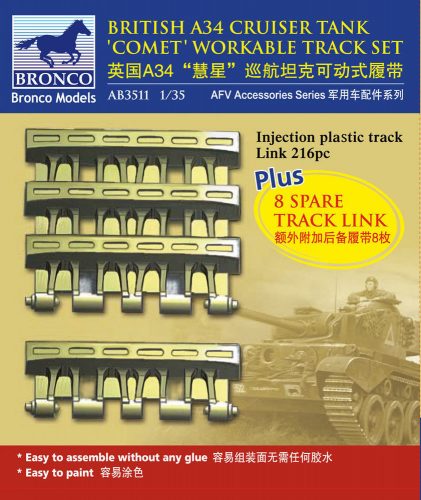 Bronco A34 Comet Workable Truck Link Set 1:35 (AB3511)