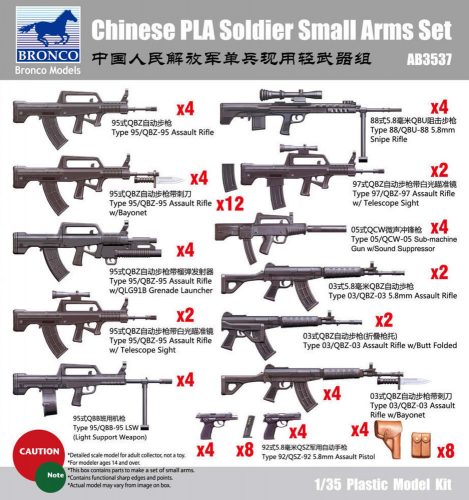 Bronco Chinese PLA Solider Small arms Set 1:35 (AB3537)