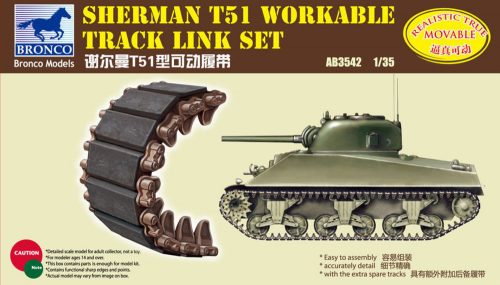 Bronco Sherman T51 Workable Track Link Set 1:35 (AB3542)