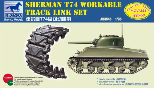 Bronco Sherman T74 Workable Track Link Set 1:35 (AB3545)