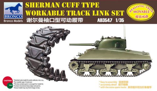 Bronco Sherman Cuff Type Workable Track LinkSet 1:35 (AB3547)