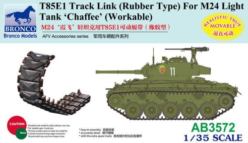 Bronco T85E1 Track Link (Rubber Type) For M24 Light Tank Chaffee (Workable 1:35 (AB3572)