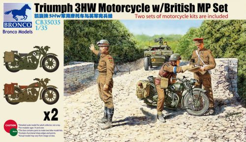 Bronco Triumph 3HW Motocycle w/MP Figure Set 1:35 (CB35035)