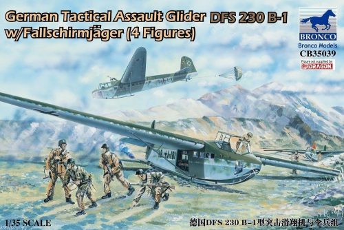 Bronco German Tactical Assault Glider DFS 230 B-1 w/Fallschirmjäger (4 Figures) 1:35 (CB35039)