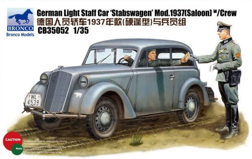 Bronco German Light Staff Car Stabswagen Mod. 1937(Saloon)w/crew (2 Figures) 1:35 (CB35052)