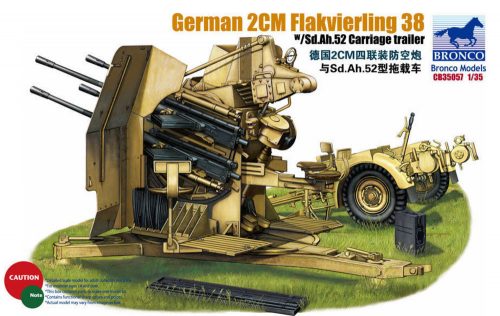 Bronco German 2cm Flakvierling 38 w/trailer 1:35 (CB35057)