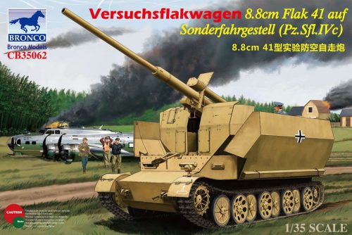 Bronco Versuchsflakwagen 8.8cm Flak 41 auf Sonderfahrgestell (Pz.SFL.IVc) 1:35 (CB35062)