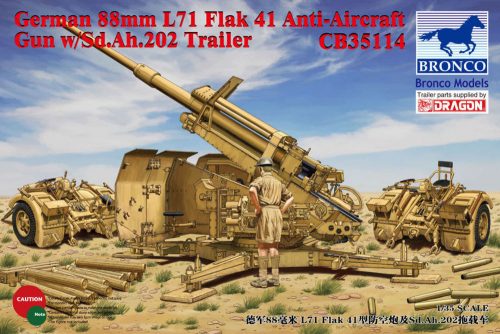 Bronco German 8.8cm L71 Flak41 Anti-Aircraft Gun w/Sd.Ah.202 Trailer 1:35 (CB35114)