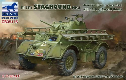 Bronco T17E1 STAGHOUND MK.I Armored Car (Late Produktion)w.12 Feet Assault Bridge 1:35 (CB35115)