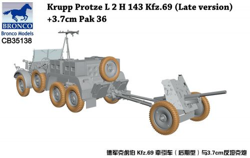 Bronco Krupp Protze L 2 H 143 Kfz.69(Late versi +3.7cm Pak 36 1:35 (CB35138)