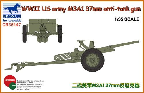 Bronco WWII US Army M3A1 37mm Anti-Tank Gun 1:35 (CB35147)