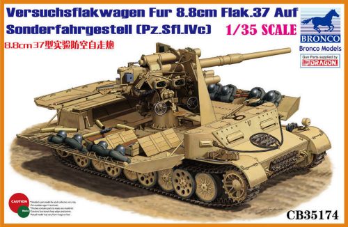 Bronco Versuchsflakwagen 8.8cm Flak 37 auf Sonderfahrgestell(Pz.Sfl.IVc) 1:35 (CB35174)