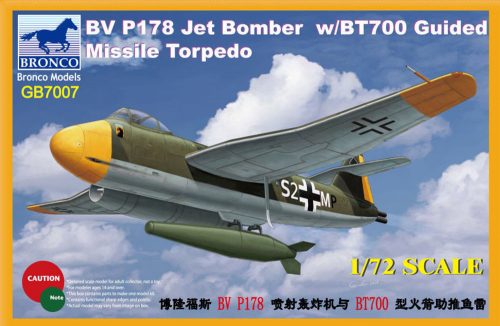 Bronco Blohm & Voss BV P178 Jet Bomber w/BT700 Guided Missile Torpedo 1:72 (GB7007)