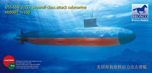 Bronco USS SSN Sea-Wolf attack submarine 1:350 (NB5001)