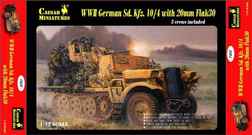 Caesar Miniatures WWII German Sd.Kfz.10/4 w/20mm Flak 30 1:72 (7208)