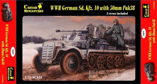 Caesar Miniatures WWII German Sd.Kfz.10 with 50mm Pak 38 1:72 (7209)