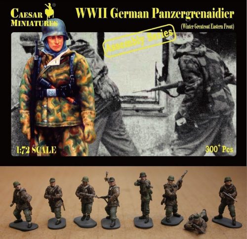 Caesar Miniatures German Panzergrenaidier(Winter Greatcoat 1:72 (CM7714)