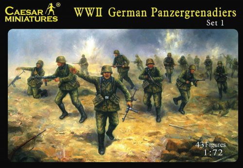 Caesar Miniatures WWII German Panzergrenadiers Set 1 1:72 (H052)