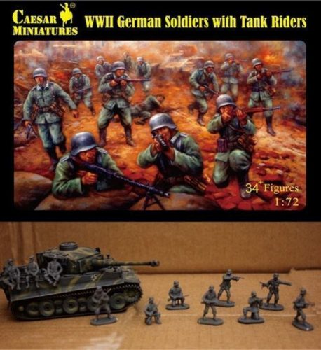 Caesar Miniatures WWII German Soldiers with Tank Riders 1:72 (H077)