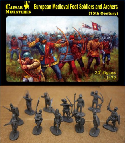 Caesar Miniatures European Medieval Foot Soldiers+Archgers 1:72 (H088)