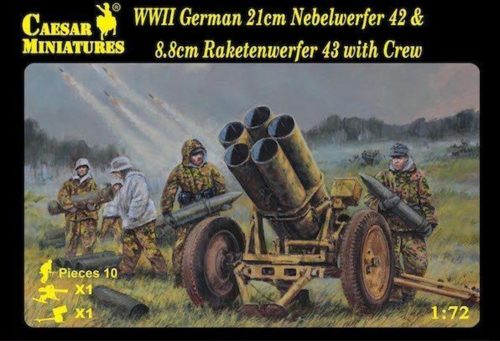 Caesar Miniatures WWII German 21cm Nebelwerfer 42 & 8,8cm Raketenwerfer 43 with Crew 1:72 (H093)
