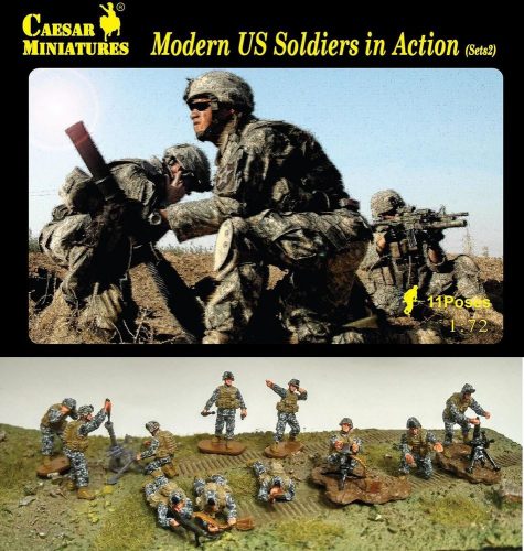 Caesar Miniatures Modern US Soldiers in Action Sets2 1:72 (H094)