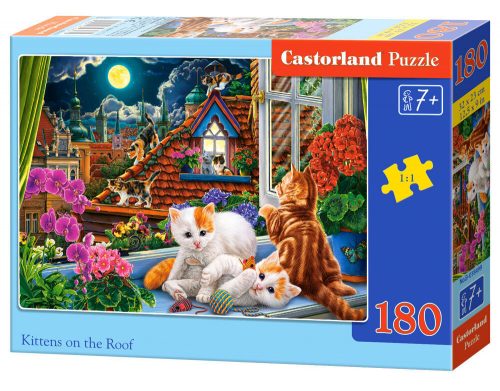 Castorland Kittens on the Roof Puzzle 180 db-os (B-018499)