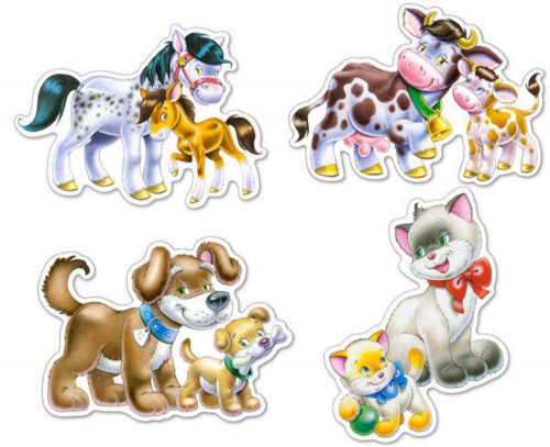 Castorland Animals with Babies, 4x Puzzle (4+5+6+7) (B-04218-2)