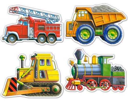 Castorland Vehicles, 4x Puzzle (4+5+6+7)db-os (B-04256-2)