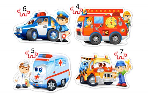 Castorland Rescue Services, 4x Puzzle (4+5+6+7)Teil (B-04393-2)