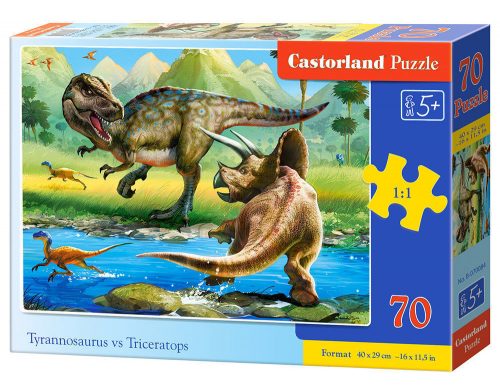 Castorland Tyrannosaurus vs Triceratops, Puzzle 70 db-os (B-070084)