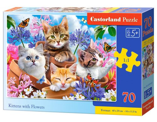 Castorland Kittens with Flowers Puzzle 70 db-os (B-070107)