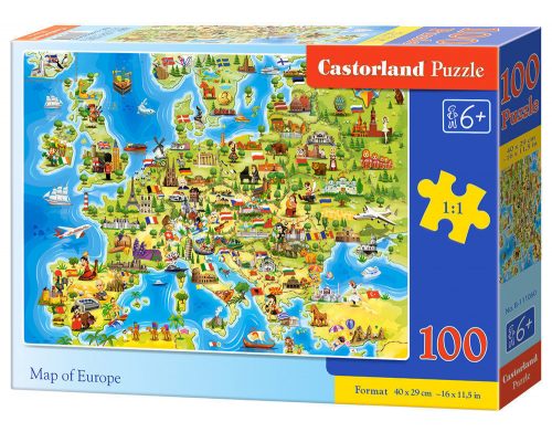 Castorland Map of Europe, Puzzle 100 db-os (B-111060)