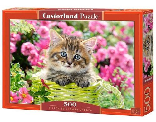 Castorland Kitten in Flower Garden,Puzzle 500 db-os (B-52974)