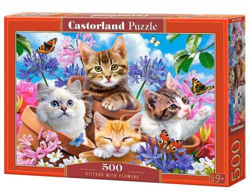 Castorland Kittens with Flowers Puzzle 500 db-os (B-53513)