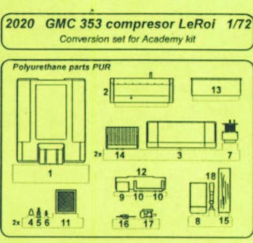 CMK GMC 353 kompresor Le Roi conversion set für Academy Bausatz  (129-2020)