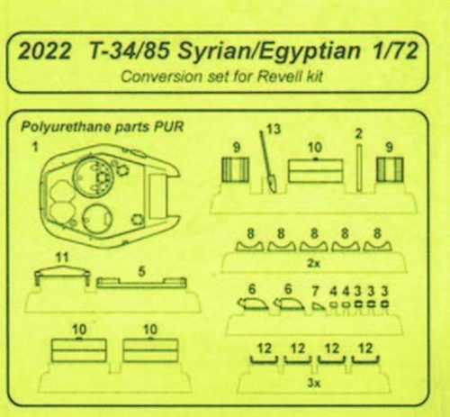 CMK T-34/85 Syrian/Egyptian Version Resin Umbausatz für Revell-Bausatz  (129-2022)