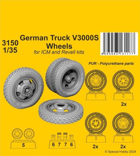 CMK German Truck V3000S Wheels / for ICM kits 1:35 (129-3150)