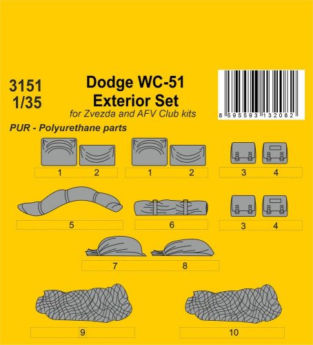 CMK Dodge WC-51 Stowage and Seat Cushions / for Zvezda and other kits 1:35 (129-3151)