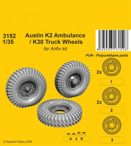 CMK Austin K2 Ambulance / K30 Truck Wheels / for Airfix kits 1:35 (129-3152)