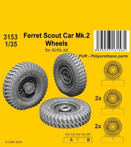 CMK Ferret Scout Car Mk.2 Wheels / for Airfix kits 1:35 (129-3153)