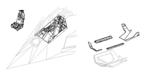 CMK F-117A Nighthawk interior Set für Tamiya Bausatz (129-4139)