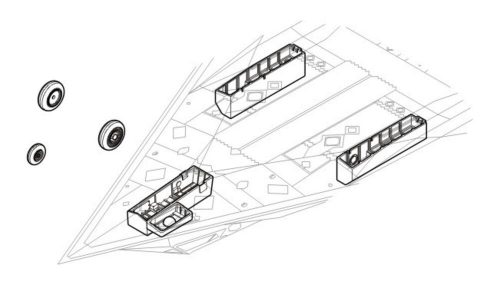 CMK F-117A Nighthawk Fahrwerkschächte für Tamiya Bausatz (129-4141)