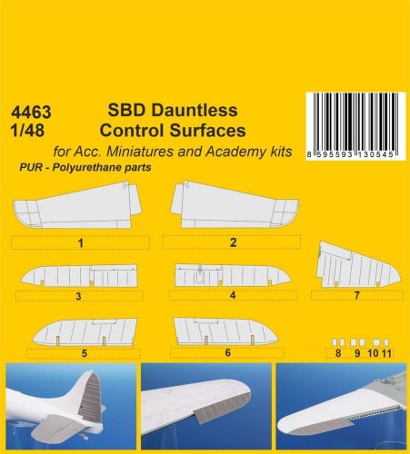 CMK SBD Dauntless Control Surfaces / for Acc. Miniartures and Academy kits 1:48 (129-4463)