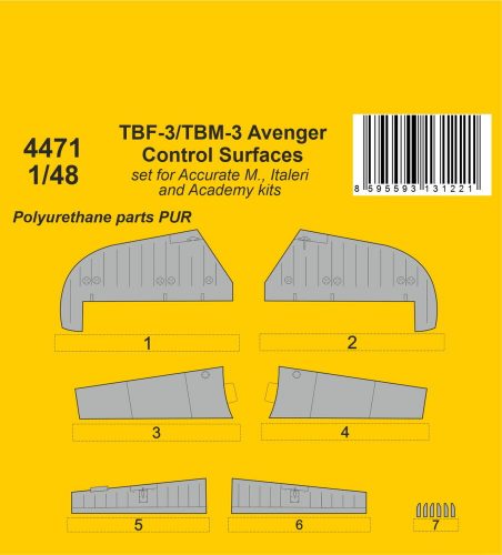 CMK TBF-3/TBM-3 Avenger Control Surfaces 1:48 (129-4471)