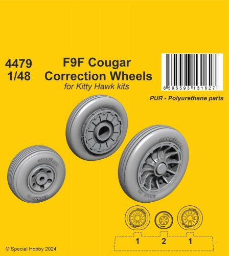 CMK F9F Cougar Correction Wheels / for Kitty Hawk kits 1:48 (129-4479)