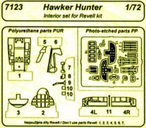 CMK Hawker Hunter Interior Set für Revell-Bausatz  (129-7123)